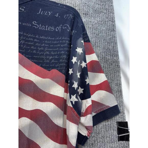 Men's Cotton Traders Sport American Flag Constitution Short Sleeve Polo Size XL - Picture 10 of 15